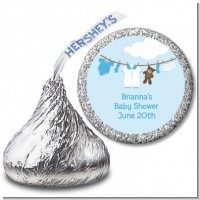 Clothesline It's A Boy - Hershey Kiss Baby Shower Sticker Labels