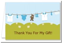 Clothesline It's A Boy - Baby Shower Thank You Cards