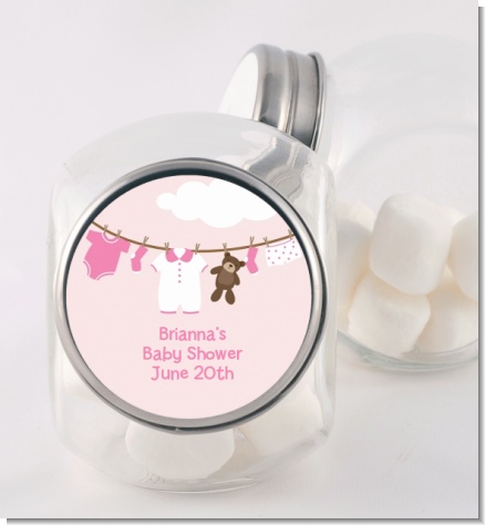 Clothesline It's A Girl - Personalized Baby Shower Candy Jar