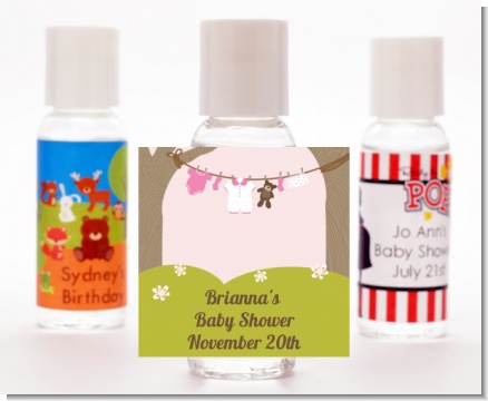 Clothesline It's A Girl - Personalized Baby Shower Hand Sanitizers Favors