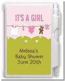 Clothesline It's A Girl - Baby Shower Personalized Notebook Favor