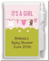 Clothesline It's A Girl - Baby Shower Personalized Notebook Favor