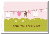 Clothesline It's A Girl - Baby Shower Thank You Cards