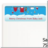 Clothesline Christmas - Baby Shower Return Address Labels