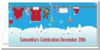 Clothesline Christmas - Personalized Baby Shower Place Cards