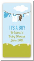 Clothesline It's A Boy - Custom Rectangle Baby Shower Sticker/Labels