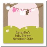 Clothesline It's A Girl - Personalized Baby Shower Card Stock Favor Tags