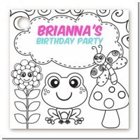 Color Your Own - Spring Garden - Personalized Birthday Party Card Stock Favor Tags