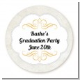 Con-Grad-ulations - Round Personalized Graduation Party Sticker Labels thumbnail