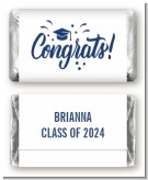 Congrats to the Grad Blue White - Personalized Graduation Party Mini Candy Bar Wrappers