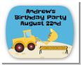 Construction Truck - Personalized Birthday Party Rounded Corner Stickers thumbnail