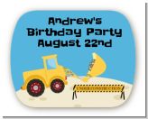 Construction Truck - Personalized Birthday Party Rounded Corner Stickers
