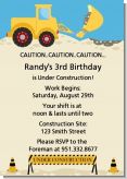 Construction Truck - Birthday Party Invitations