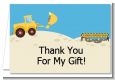 Construction Truck - Birthday Party Thank You Cards thumbnail