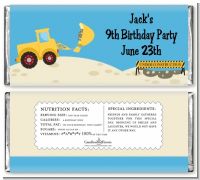 Construction Truck - Personalized Birthday Party Candy Bar Wrappers