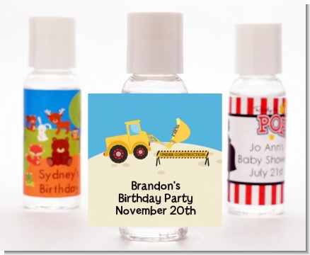 Construction Truck - Personalized Baby Shower Hand Sanitizers Favors