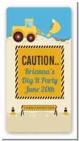 Construction Truck - Custom Rectangle Baby Shower Sticker/Labels