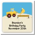 Construction Truck - Square Personalized Birthday Party Sticker Labels thumbnail