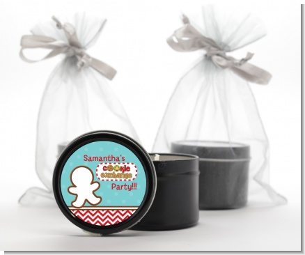 Cookie Exchange - Christmas Black Candle Tin Favors