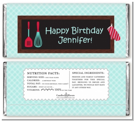 Cooking Class - Personalized Birthday Party Candy Bar Wrappers
