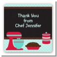 Cooking Class - Square Personalized Birthday Party Sticker Labels thumbnail