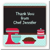 Cooking Class - Square Personalized Birthday Party Sticker Labels