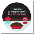 Cooking Class - Round Personalized Birthday Party Sticker Labels thumbnail