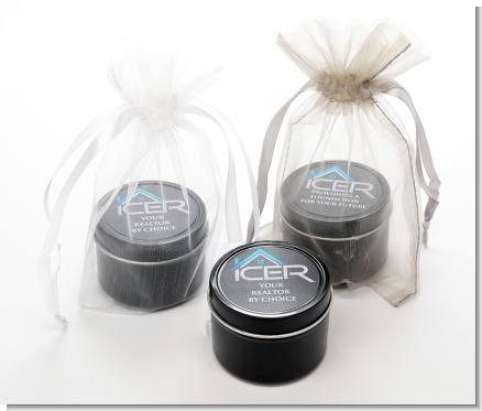 Corporate -  Black Candle Tin Favors