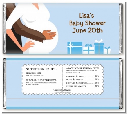 Couple Expecting Boy - Personalized Baby Shower Candy Bar Wrappers