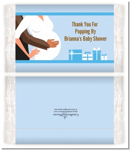 Couple Expecting Boy - Personalized Popcorn Wrapper Baby Shower Favors