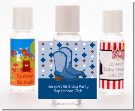 Cowboy Western - Personalized Birthday Party Hand Sanitizers Favors