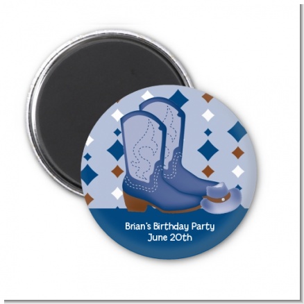 Cowboy Western - Personalized Baby Shower Magnet Favors