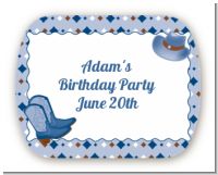 Cowboy Western - Personalized Birthday Party Rounded Corner Stickers