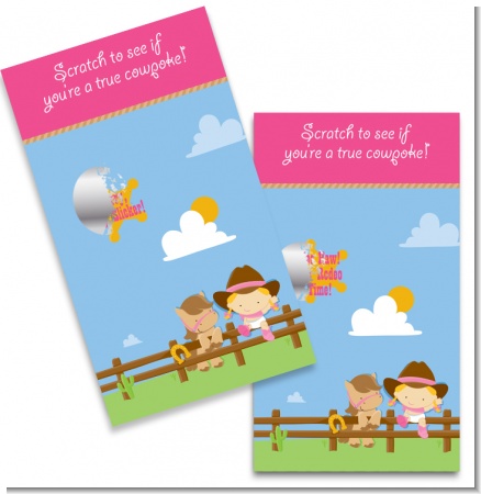 Little Cowgirl - Baby Shower Scratch Off Game Tickets