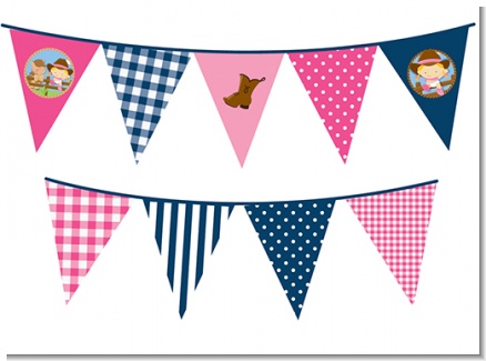 Little Cowgirl - Baby Shower Themed Pennant Set