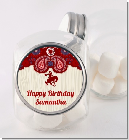 Cowgirl Rider - Personalized Birthday Party Candy Jar