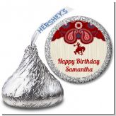 Cowgirl Rider - Hershey Kiss Birthday Party Sticker Labels