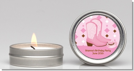 Cowgirl Western - Baby Shower Candle Favors