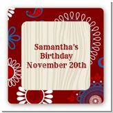 Cowgirl Rider - Square Personalized Birthday Party Sticker Labels