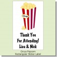 Circus Popcorn - Custom Rectangle Birthday Party Sticker/Labels thumbnail