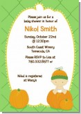 Pumpkin Baby Caucasian - Baby Shower Invitations