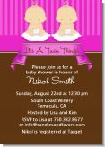 Twin Baby Girls Caucasian - Baby Shower Invitations
