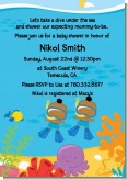 Under the Sea African American Baby Boy Twins Snorkeling - Baby Shower Invitations