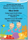 Under the Sea Asian Baby Girl Twins Snorkeling - Baby Shower Invitations