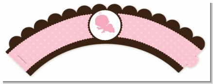 Crawling Baby Girl - Baby Shower Cupcake Wrappers