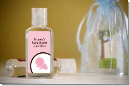 Crawling Baby Girl - Personalized Baby Shower Hand Sanitizers Favors