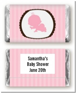 Crawling Baby Girl - Personalized Baby Shower Mini Candy Bar Wrappers