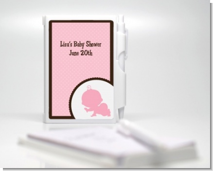 Crawling Baby Girl - Baby Shower Personalized Notebook Favor