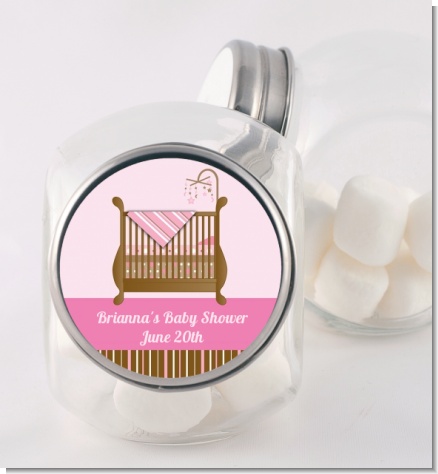 Crib Pink - Personalized Baby Shower Candy Jar