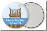 Crib Blue - Personalized Baby Shower Pocket Mirror Favors